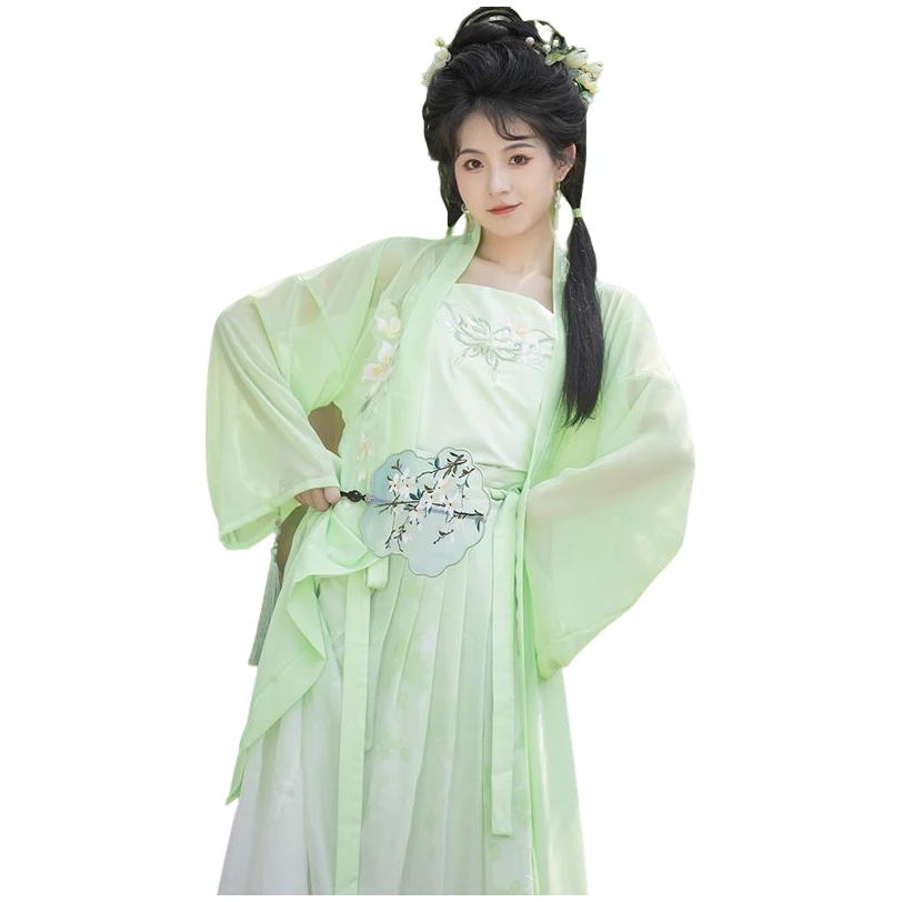 【咖德诺】溯寻纪原创【夏欲青】汉服女宋制绣花长干寺腰百褶裙三