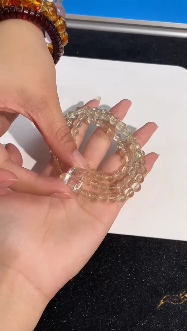 水晶手链未镶嵌6号利姆利亚白水晶车轮单颗配件16mm