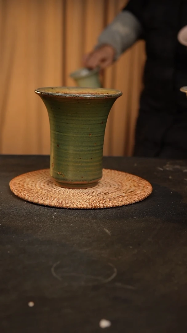 【闪购商品】瓷片泥泥手工花盆口11高13