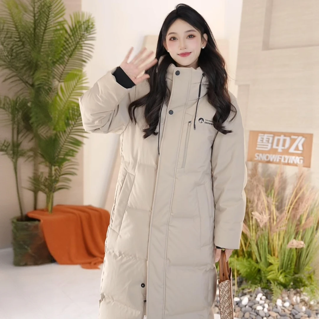 【过膝】雪中飞长款羽绒服情侣2025新款连帽休闲大气保暖外套