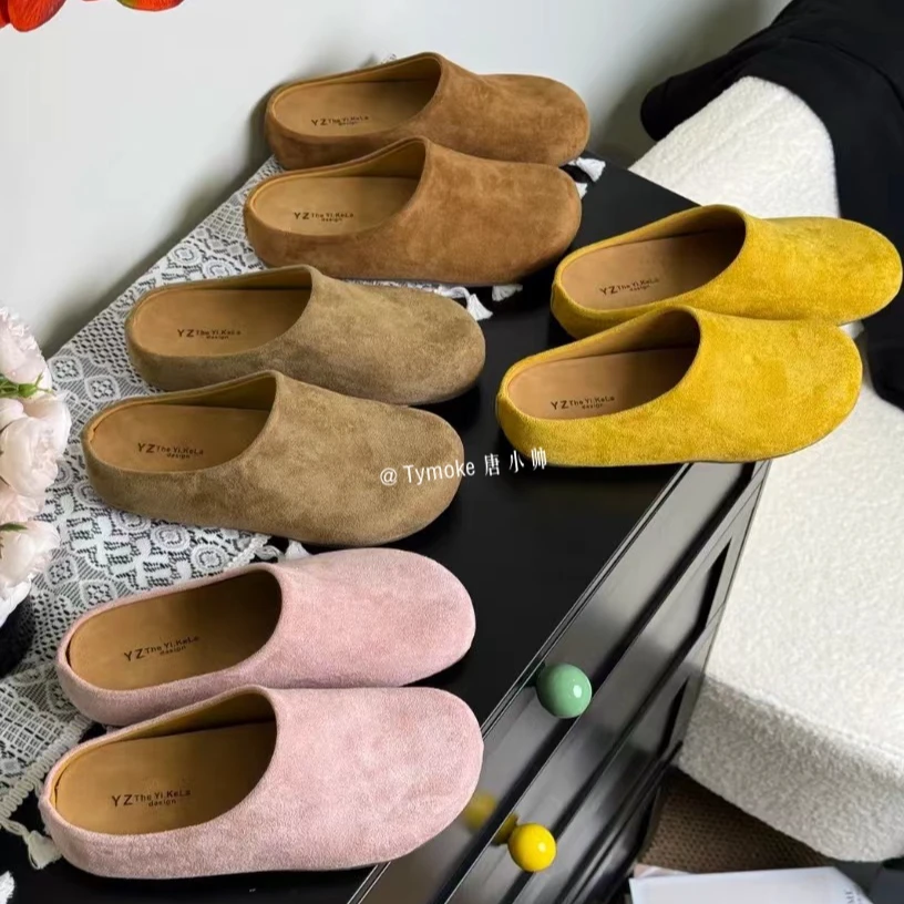 唐小帅推荐~慵懒复古风厚底懒人包头半拖女勃肯拖鞋