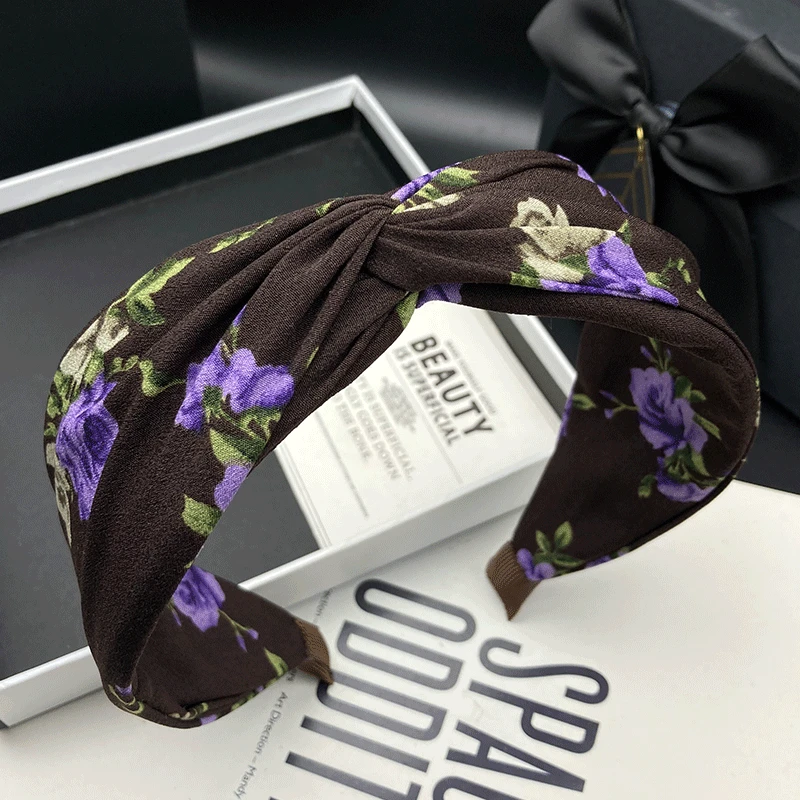 新款宽边发饰简约拼接头箍复古港风韩版小姨风发箍女士显脸小高档