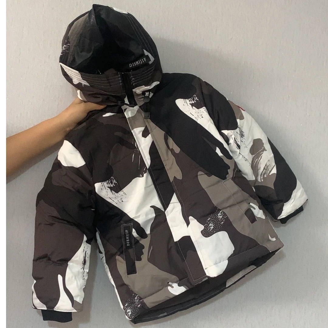 儿童迷彩户外羽绒服防风防水保暖