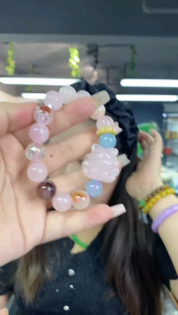 水晶手串未镶嵌多样性发其一颜色微差