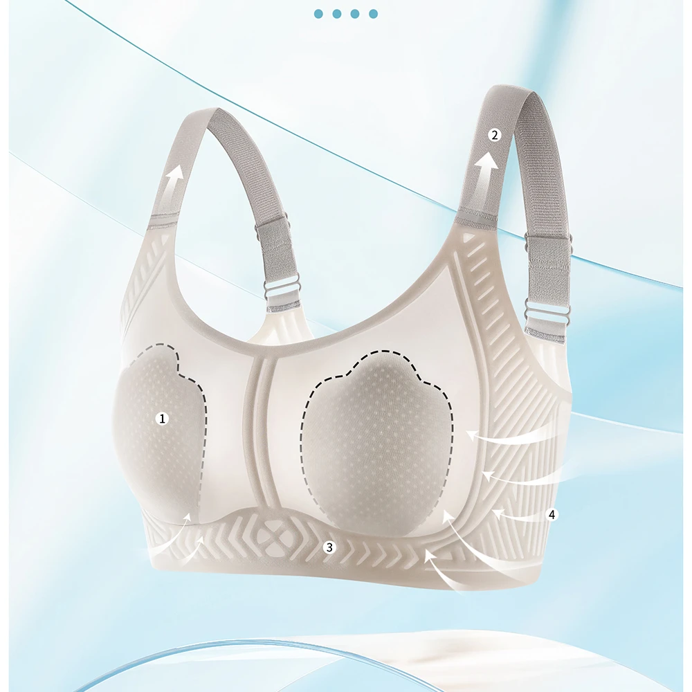 赛莎梦大胸显小轻薄无痕水晶兔耳杯内衣8009