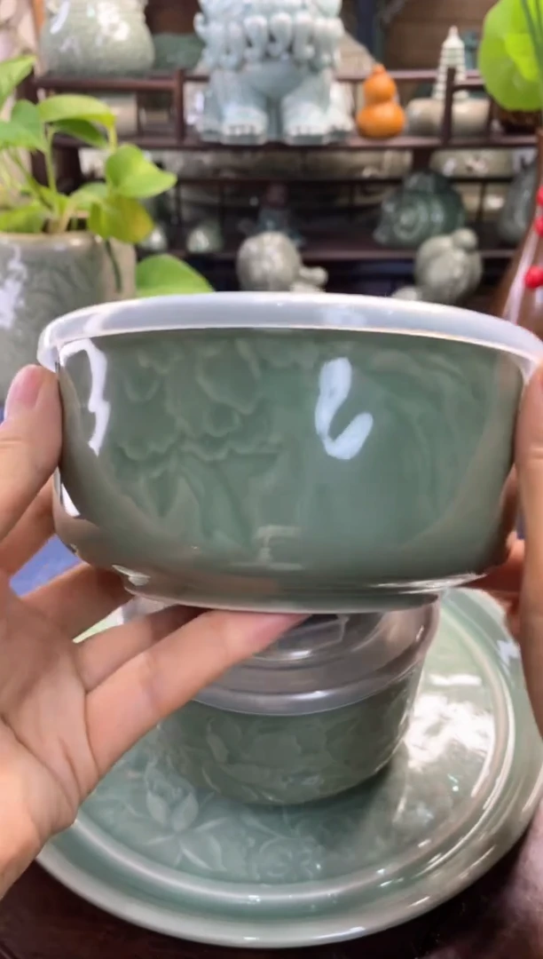 耀州窑微瑕 保鲜盒【中号】一个 带盖900010