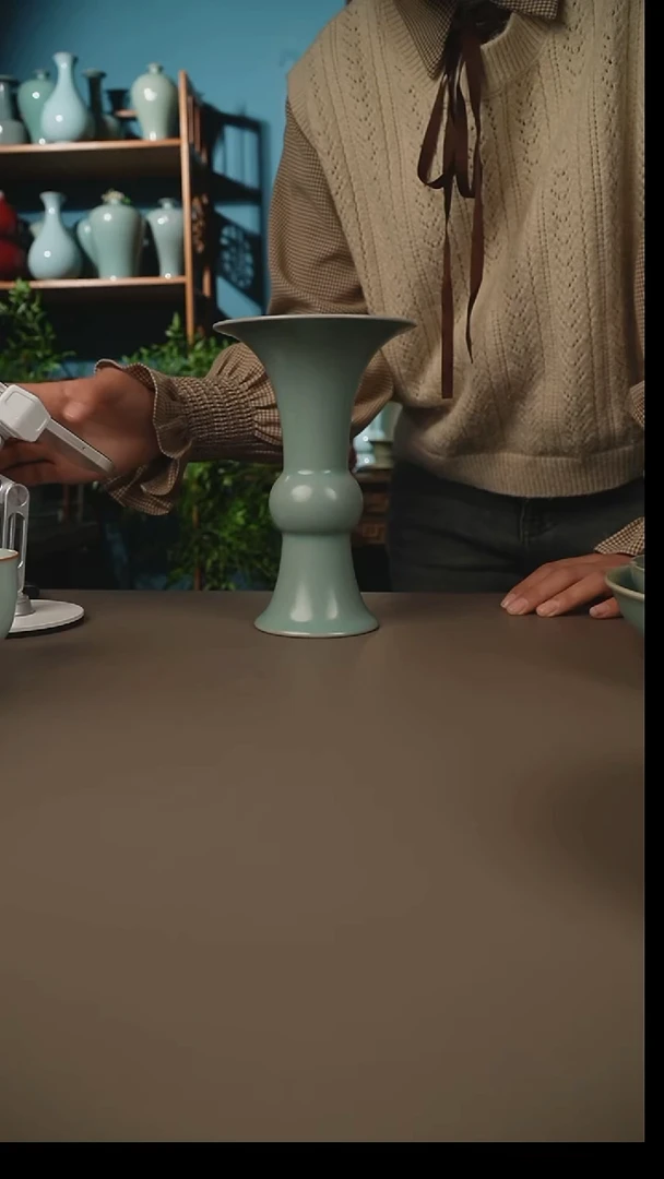 杯仿古花觚不开片微暇