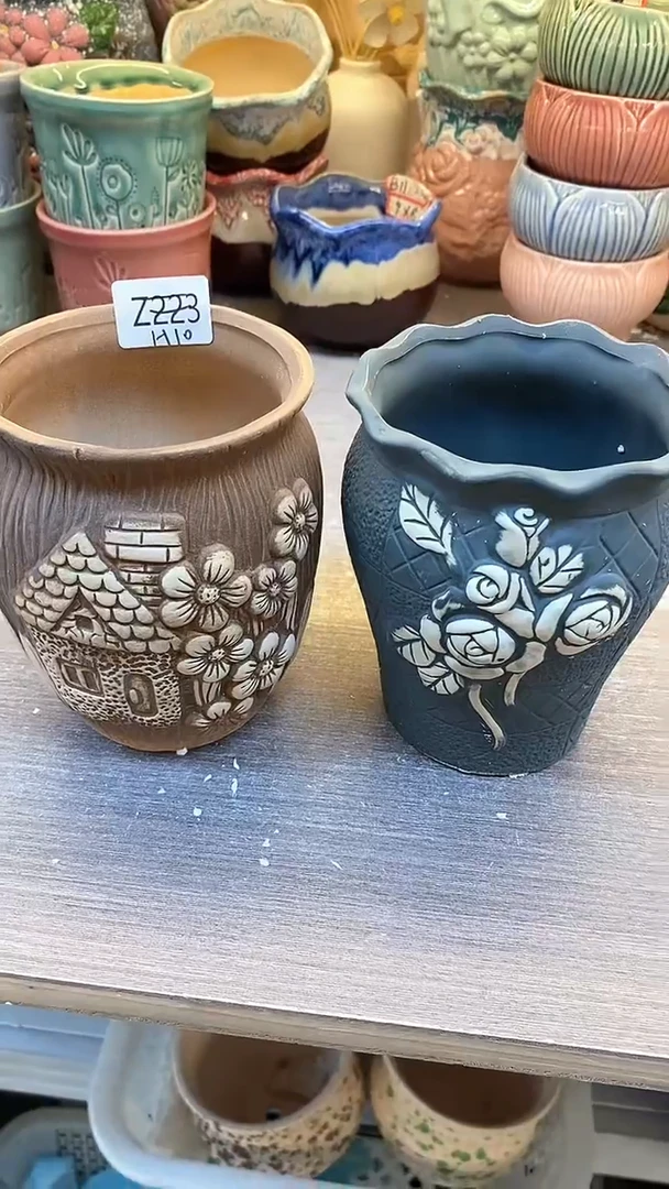 @@陶瓷多肉花盆H10逸心桩2件套