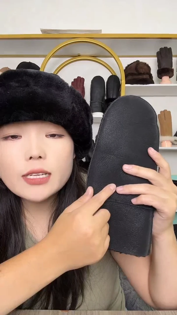 羊皮加厚磨砂黑色整批手门