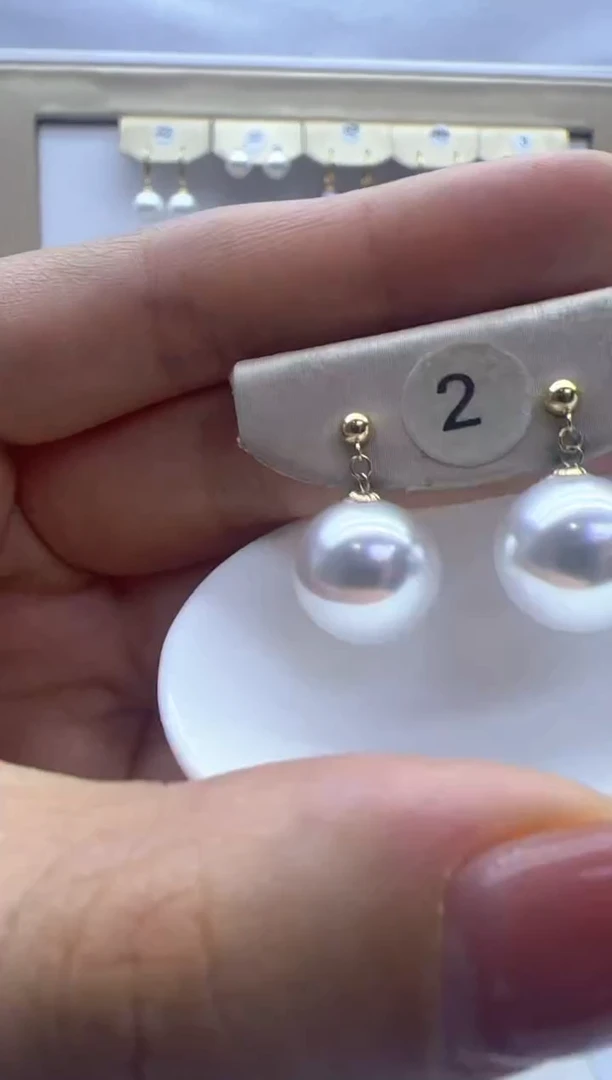 【闪购商品】淡水珍珠耳饰18K金镶嵌2