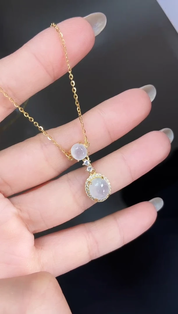 颈饰银S925镶嵌翡翠12