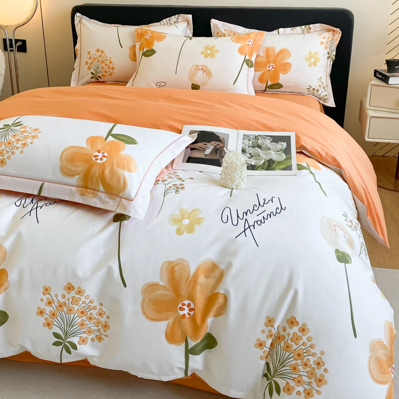 纯棉四件套四季全棉被套床单被罩13372斜纹印花床上用品小清新