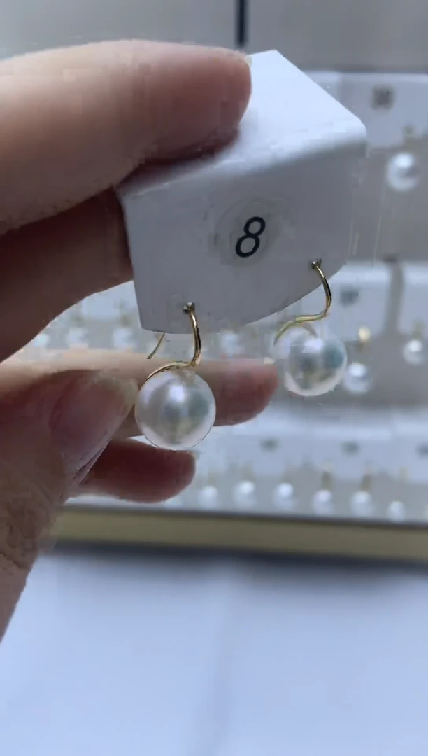 银S925镶嵌耳饰淡水珍珠8