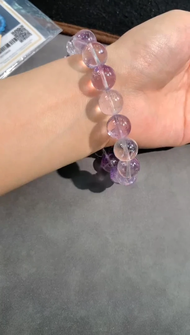 【闪购商品】紫晶手链未镶嵌74号紫黄阿赛单圈12.5mm