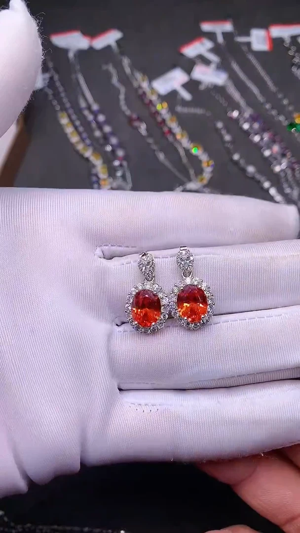 【闪购商品】蓝宝石耳饰银S925镶嵌.......