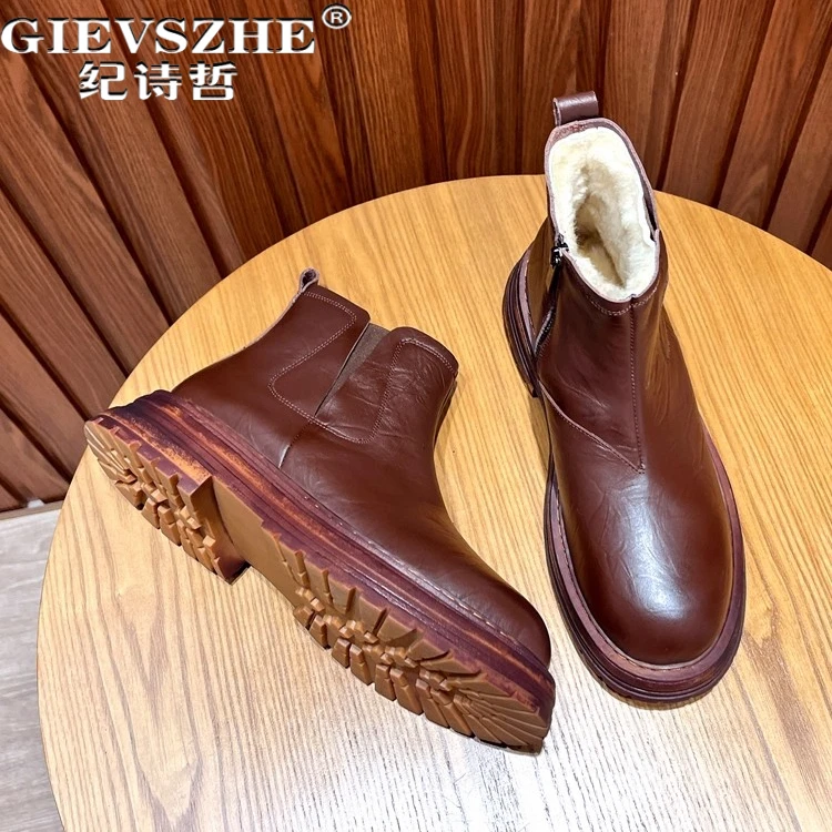 纪诗哲男鞋轻便透气加绒短靴男款百搭时尚休闲鞋子潮流舒适马丁靴