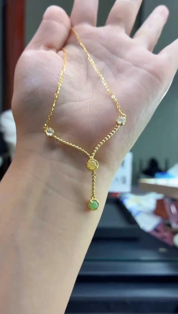 颈饰银S925镶嵌翡翠111111