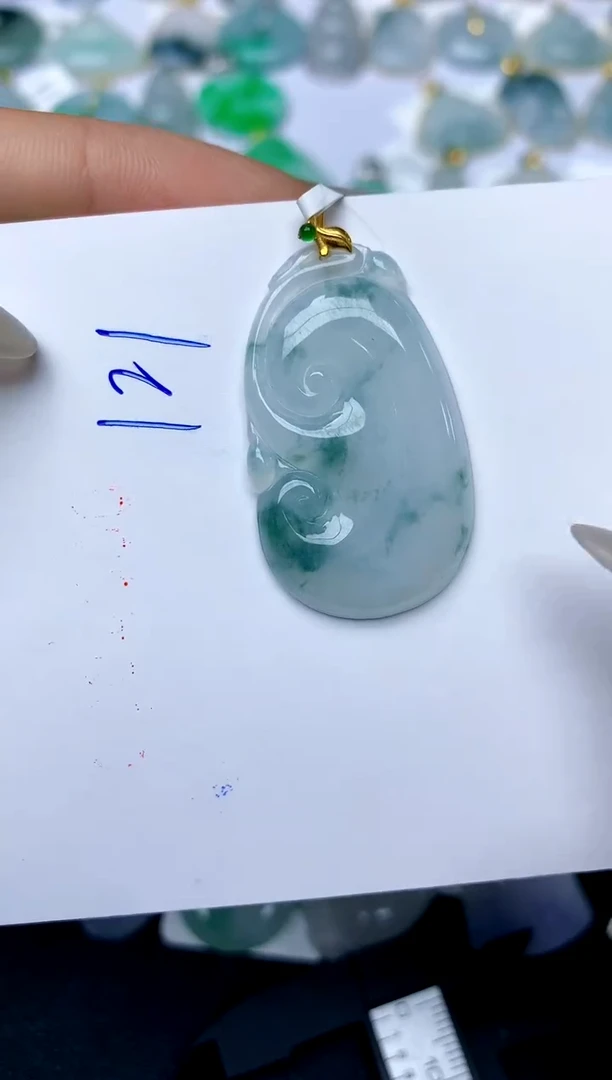 【闪购商品】翡翠颈饰18K金镶嵌121天然A货翡翠