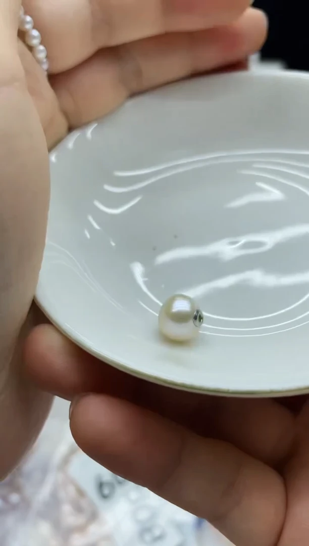 淡水珍珠银S925镶嵌颈饰吊坠