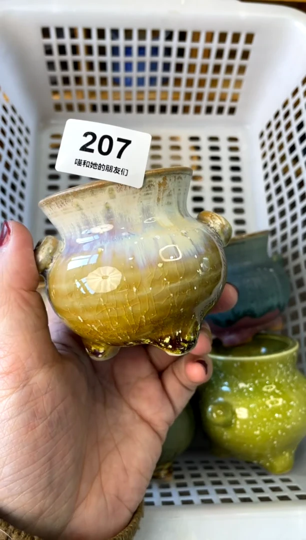 【闪购商品】陶207 内口5【喵喵团圆多肉盆】