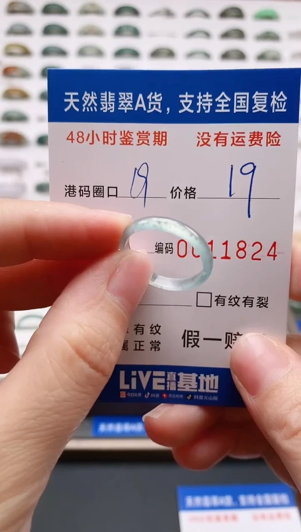 翡翠戒指未镶嵌天然A货翡翠戒圈1824