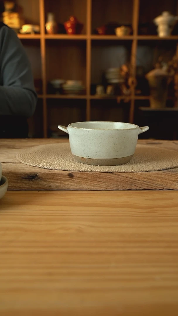 奶奶系列的双耳拼色泡面桶1个