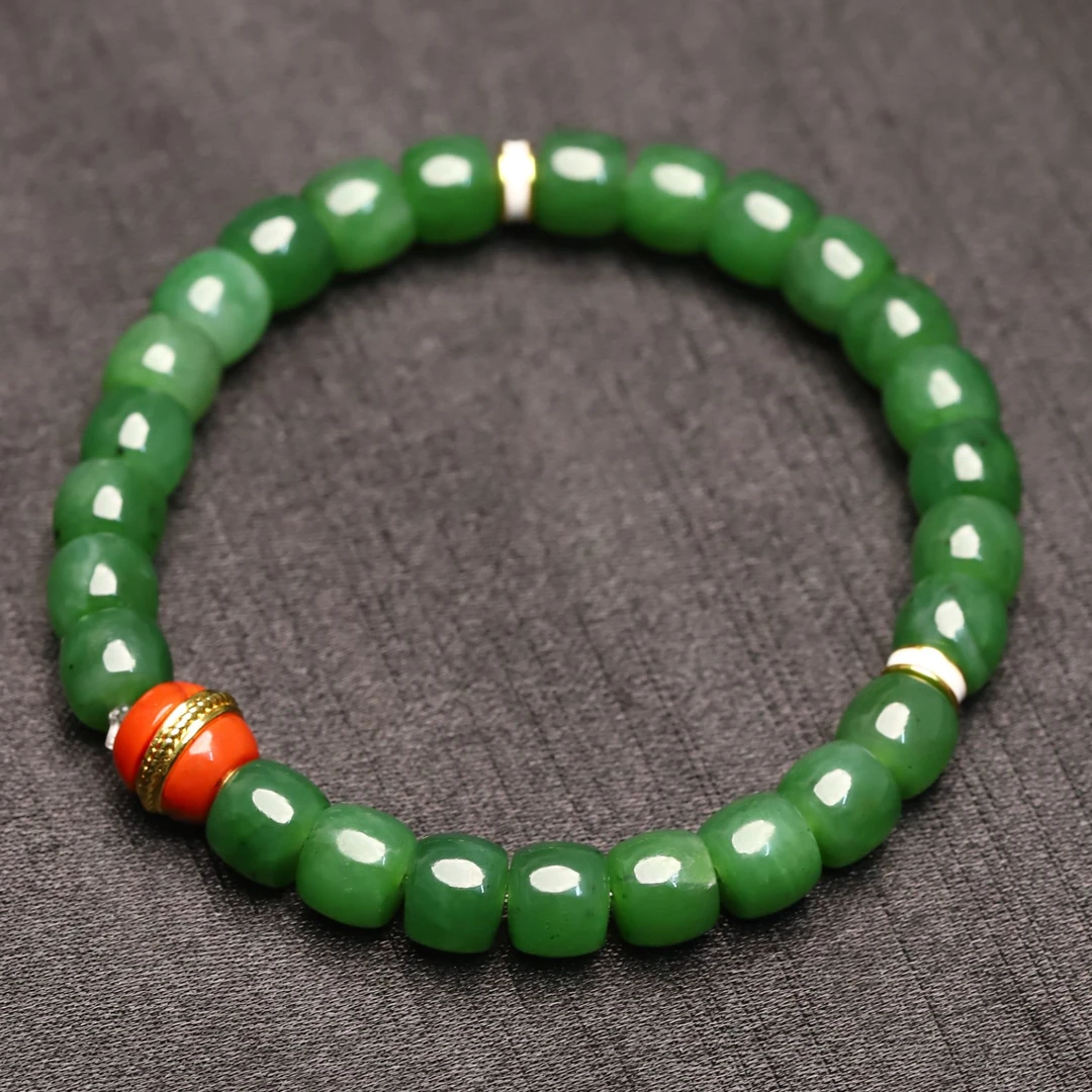 【梵花】碧玉精美手串男女佩饰高级