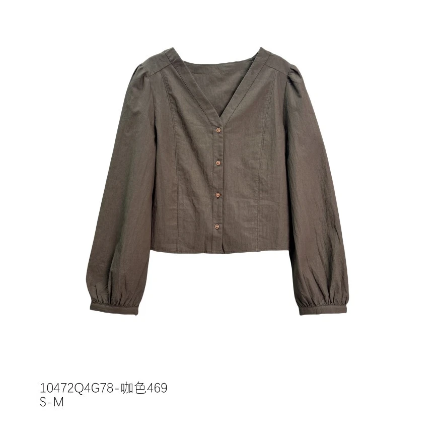 【GEOLYN】V领宽松休闲上衣