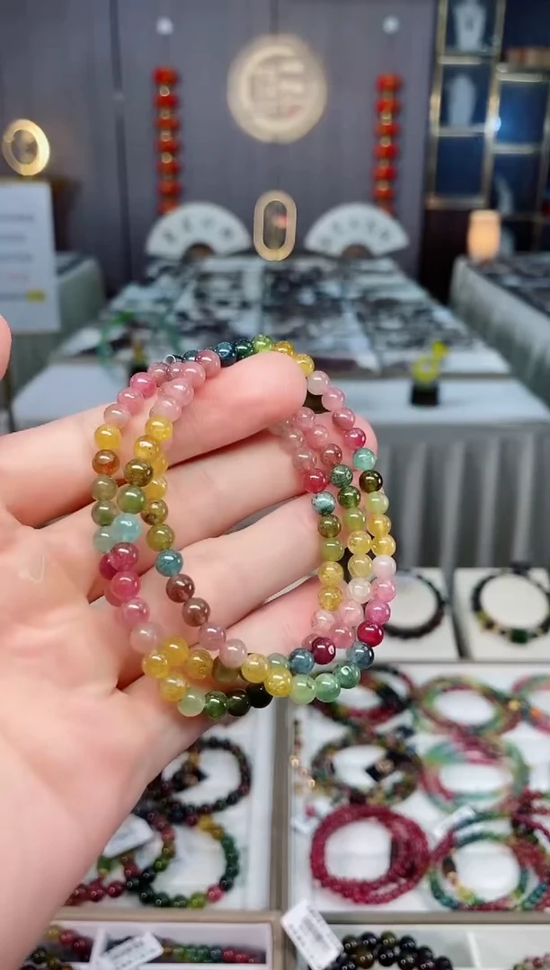 未镶嵌老矿碧玺三圈手串5mm+碧玺xion多样性发货一条