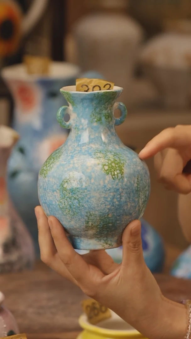 陶瓷393景德镇设计师手作花器摆件侘寂风