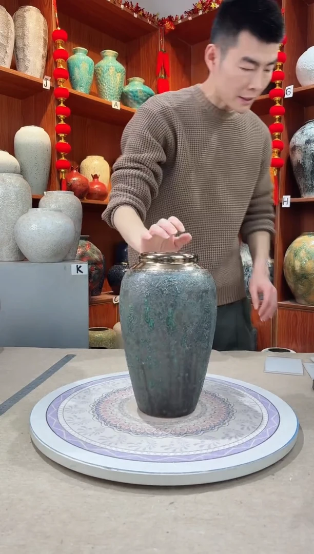 【闪购商品】瓶陶瓷花瓶 无花 青铜中号