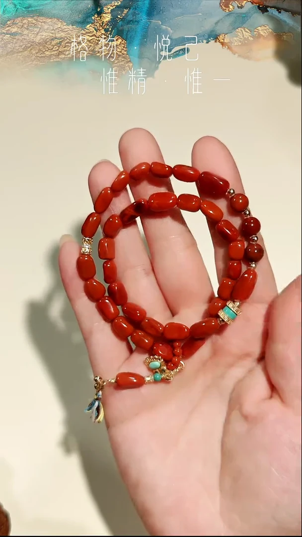 银S925镶嵌原矿南红满色满肉南红玛瑙双圈