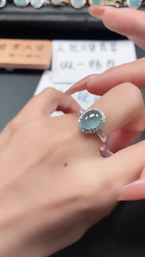 银S925镶嵌戒指翡翠11