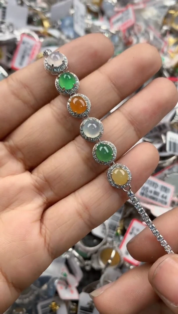 银S925镶嵌戒指翡翠7777----10