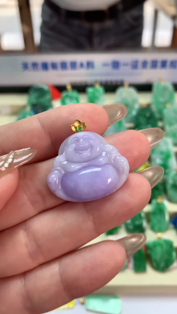 【闪购商品】翡翠吊坠(不含链)18K金镶嵌挂件