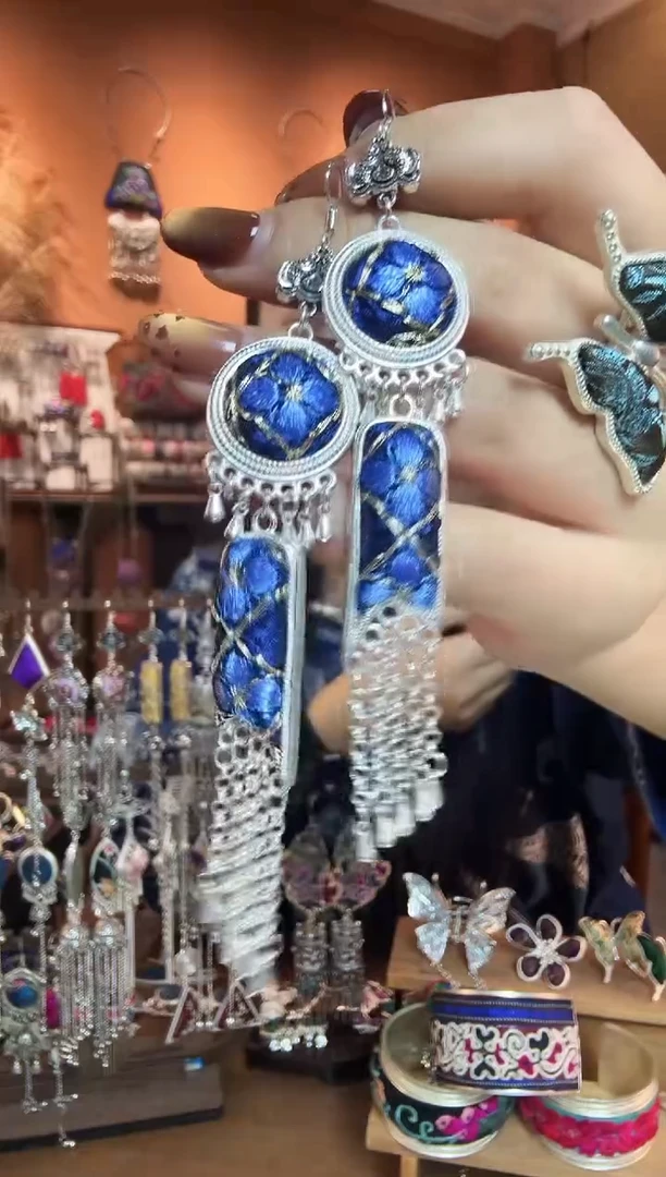 刺绣纯手工民族风耳环