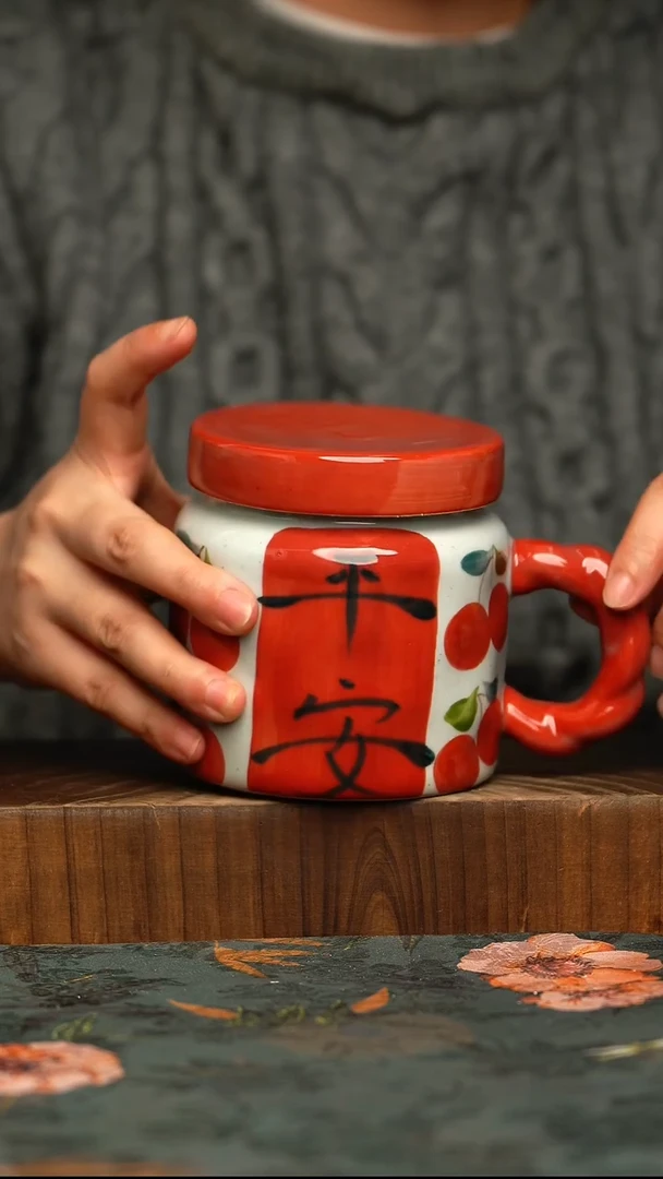 杯釉下彩手工手绘同款陶器