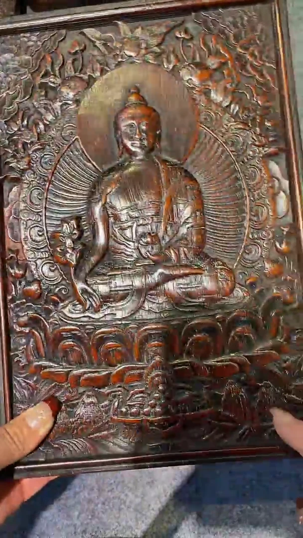 木紫檀雕刻板一物一拍
