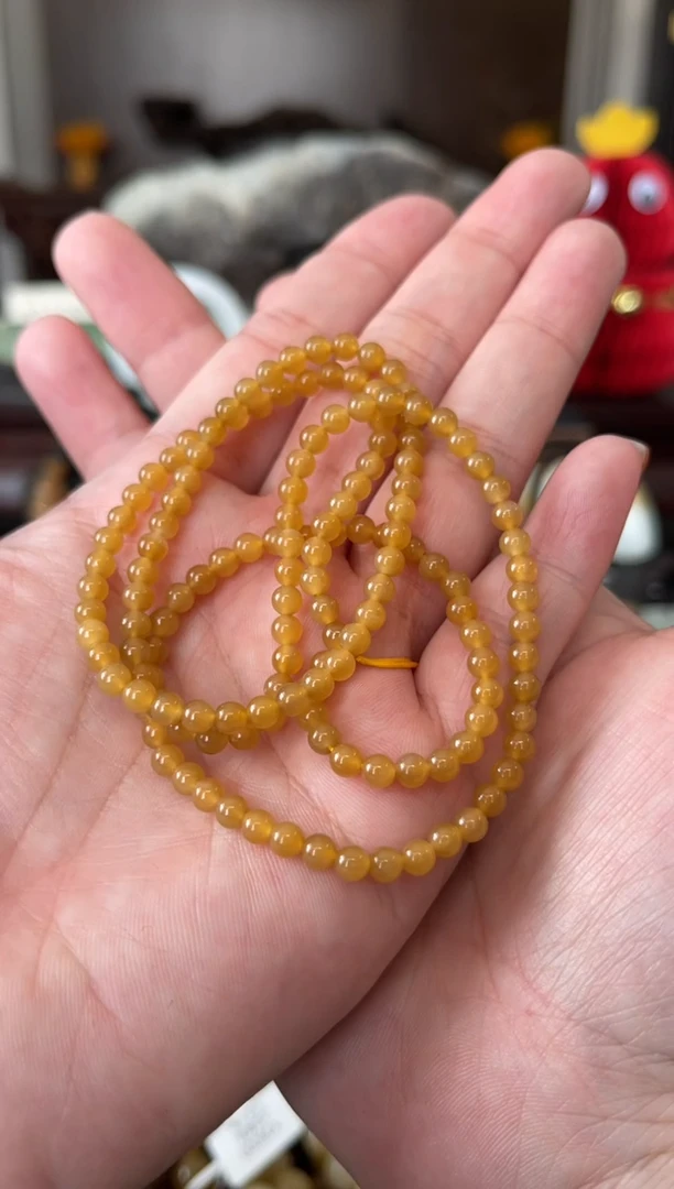 【闪购商品】和田玉（糖玉）手链未镶嵌金山全糖4mm小米珠