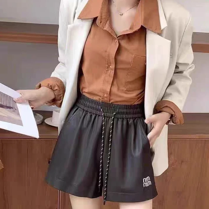 叙旧姑嫂    新款时尚百搭【miu】皮裤 9999