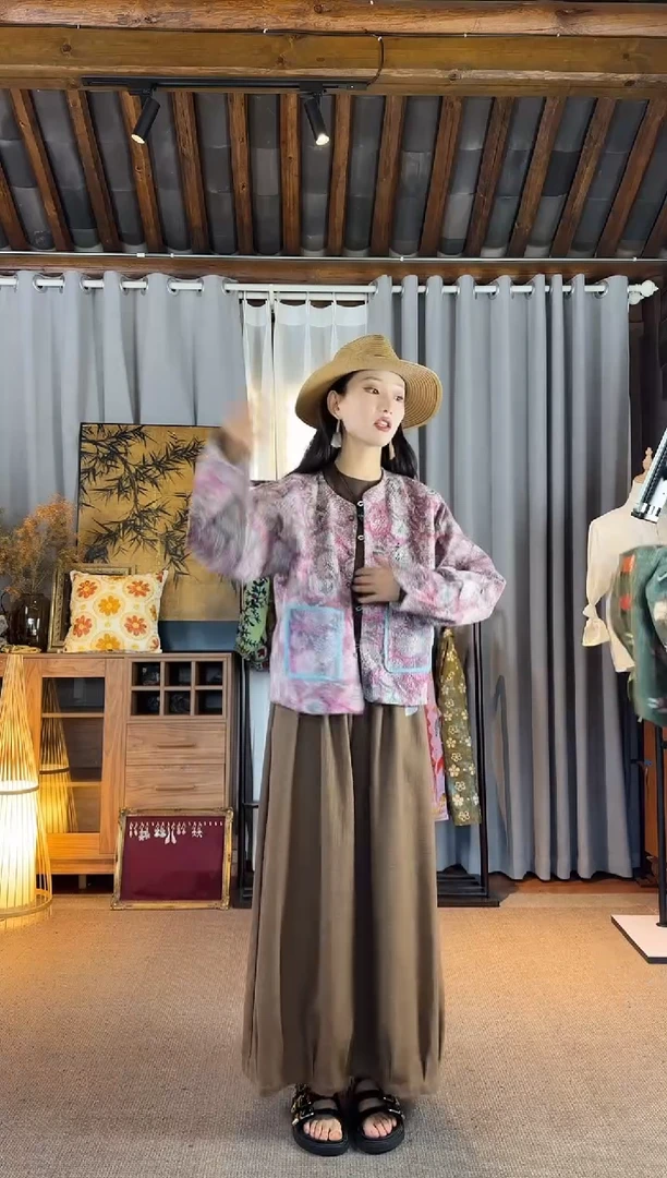 设计师款古布沙漠玫瑰小香风外套