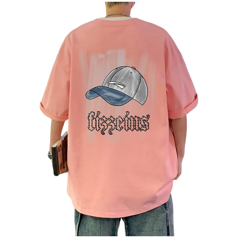 短袖t恤夏季新款男款休闲体恤oversize港风大码运动圆领半袖