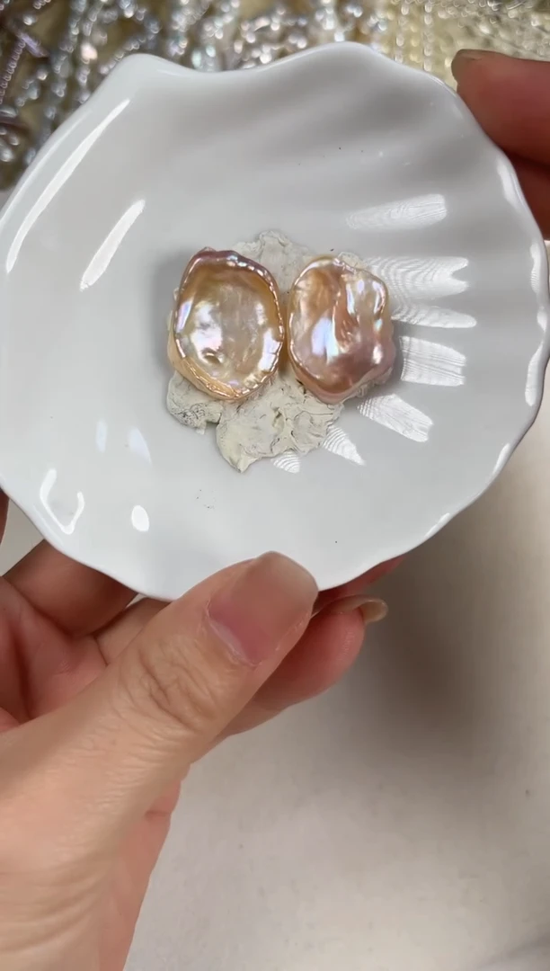 银S925镶嵌耳饰淡水珍珠采**岁巴洛克