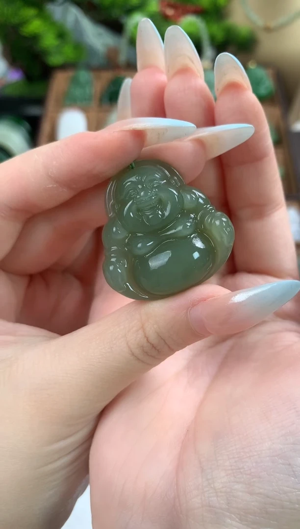 和田玉未镶嵌颈饰吊坠35mm