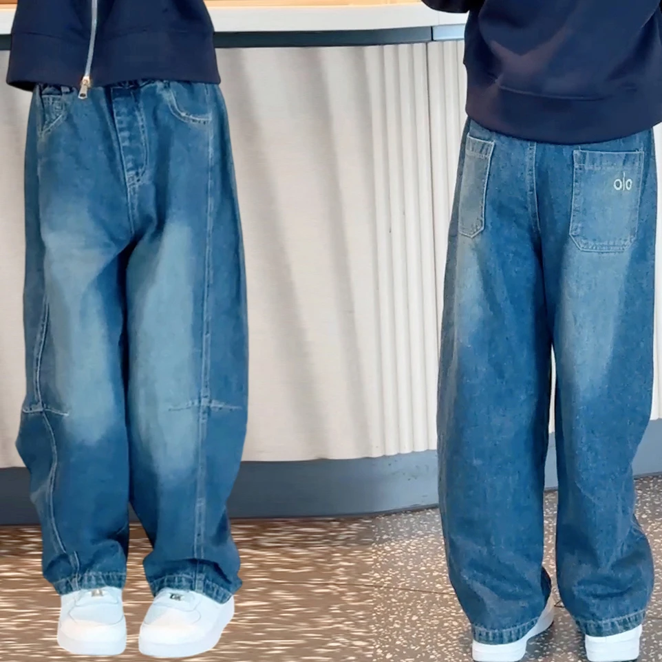 女童裤子春秋款女大童韩版洋气弯刀裤儿童休闲长裤13岁女孩牛仔裤