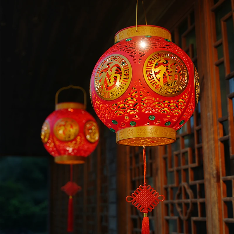 超大号太阳能阳台音乐红灯笼中式婚庆大门太阳能庭院户外庭院灯