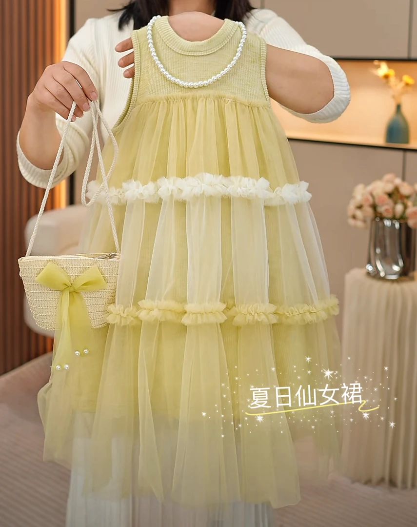 女童夏装2025连衣裙新款洋气背心裙