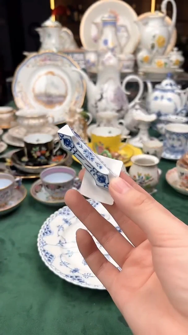 瓷片梅森一等蓝洋葱筷子架