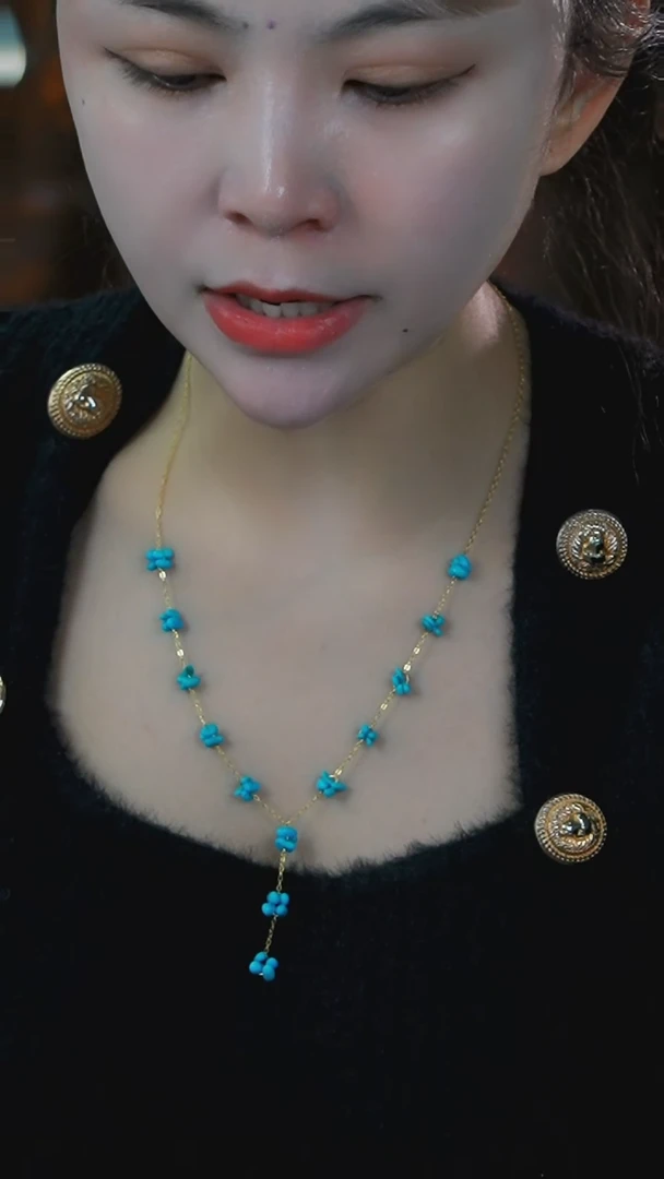 【闪购商品】绿松石项链银S925镶嵌发货一件