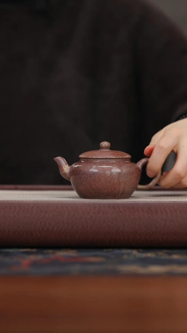 【闪购商品】紫砂茶壶jcy 胭脂红古法柴烧 宫灯170ccc